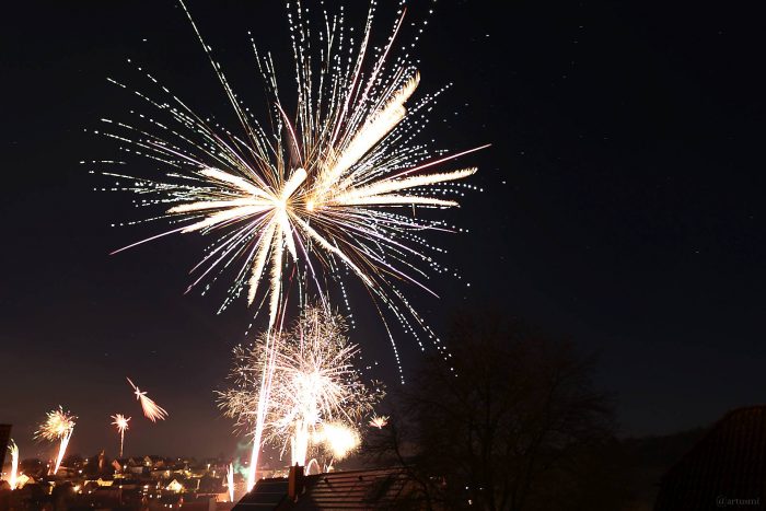 Feuerwerk in Eisingen am 1. Januar 2024