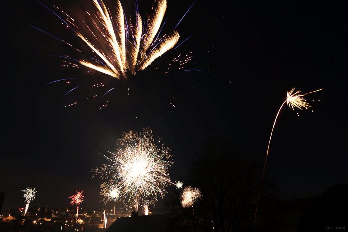 Feuerwerk in Eisingen am 1. Januar 2024