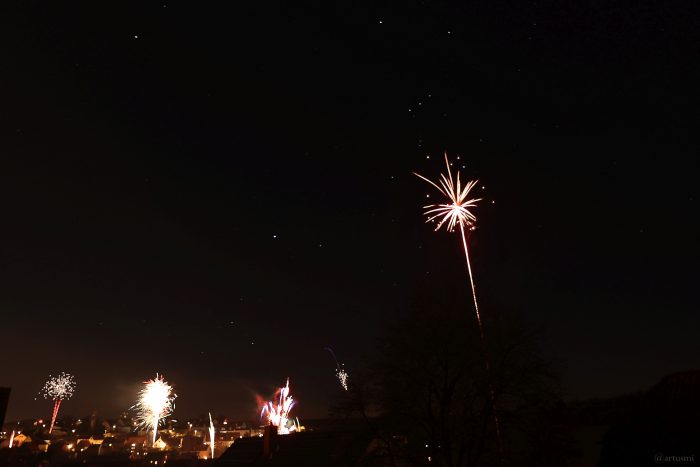 Feuerwerk in Eisingen am 1. Januar 2024