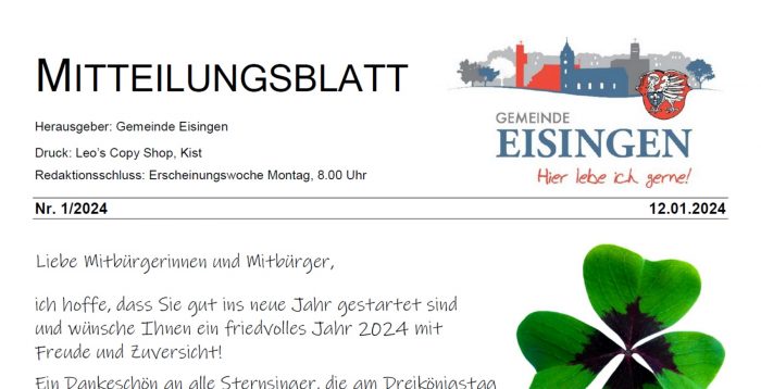 Mitteilungsblatt der Gemeinde Eisingen