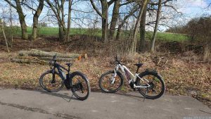 Unsere Fahrräder während der Fahrradtour am 13. Februar 2024 (Faschingsdienstag)