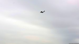 Bundeswehr-Airbus vom Typ A400M am 20. Februar 2024 über der B19