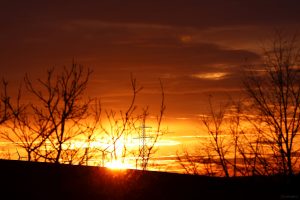 Sonnenuntergang in Eisingen am 26. Februar 2024