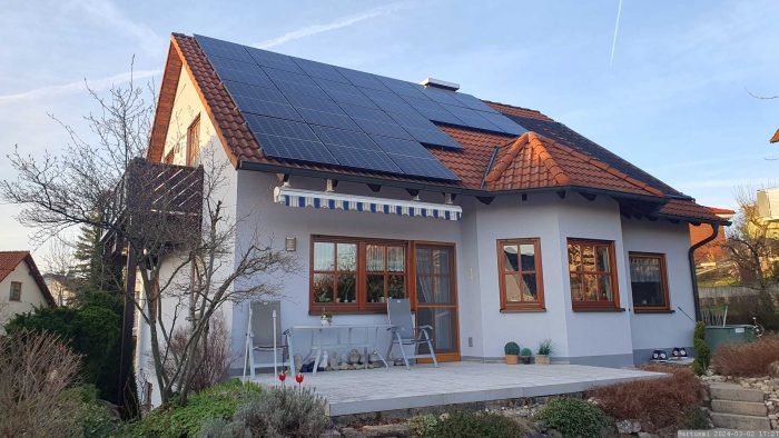 Unsere PV-Anlage am 2. März 2024