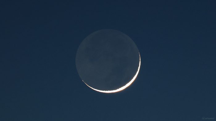 Mond mit Erdlicht am 11. März 2024