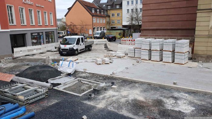 Baustelle am Grafeneckart in Würzburg am 13. März 2024