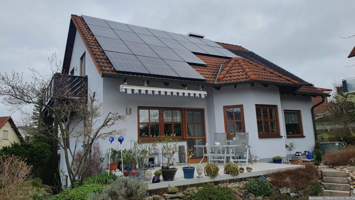 Unsere PV-Anlage am 13. März 2024