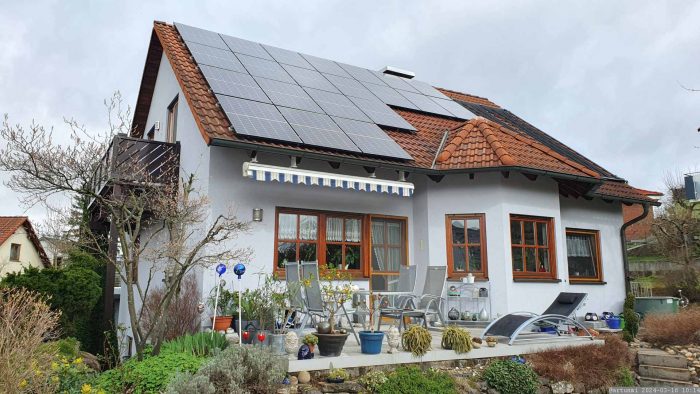 Unsere PV-Anlage am 16. März 2024