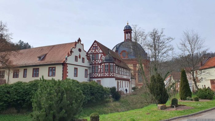 Klosterkirche Holzkirchen im Landkreis Würzburg am 20. März 2024