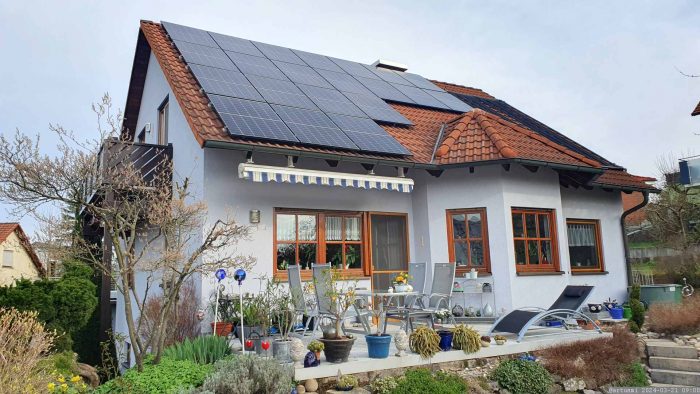 Unsere PV-Anlage am 21. März 2024