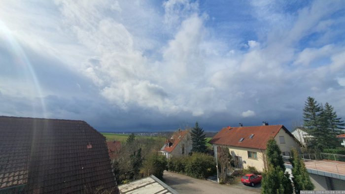 Wetterbild aus Eisingen vom 24. März 2024 (Palmsonntag)