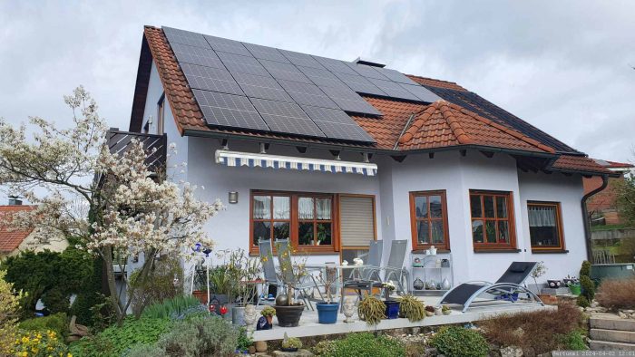 Unsere PV-Anlage am 2. April 2024