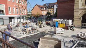 Baustelle am Grafeneckart in Würzburg am 30. April 2024