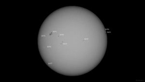 Sonnenfleckenaktivität am 28. Mai 2024 - insgesamt 9 aktive Regionen konnten wir zählen.