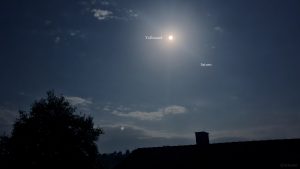 Konstellation Vollmond und Saturn am 18. September 2024 am Südwesthimmel von Eisingen