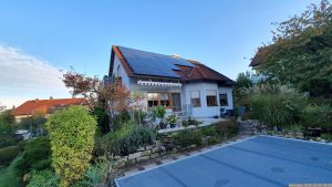Unser Garten und unsere PV-Anlage am 9. Oktober 2024