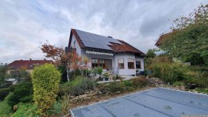 Unser Garten und unsere PV-Anlage am 10. Oktober 2024