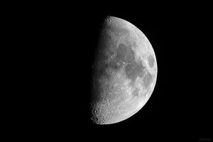 Zunehmender Mond am 11. Oktober 2024 kurz nach unserer ersten Beobachtung des Kometen C/2023 A3 (Tsuchinshan-ATLAS)