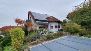Unser Garten und unsere PV-Anlage am 14. Oktober 2024