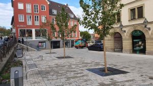 Platz am Grafeneckart in Würzburg am 17. Oktober 2024