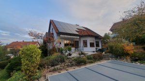 Unser Garten und unsere PV-Anlage am 21. Oktober 2024