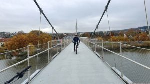 Unsere erste Fahrt auf dem Höchheimer Mainsteg am 11. November 2024