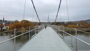 Unsere erste Fahrt auf dem Höchheimer Mainsteg am 11. November 2024