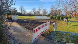 Baustelle im Neuen Friedhof in Eisingen am 30. November 2024