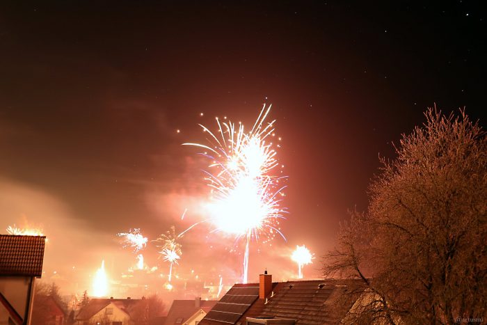 Feuerwerk in Eisingen am 1. Januar 2025