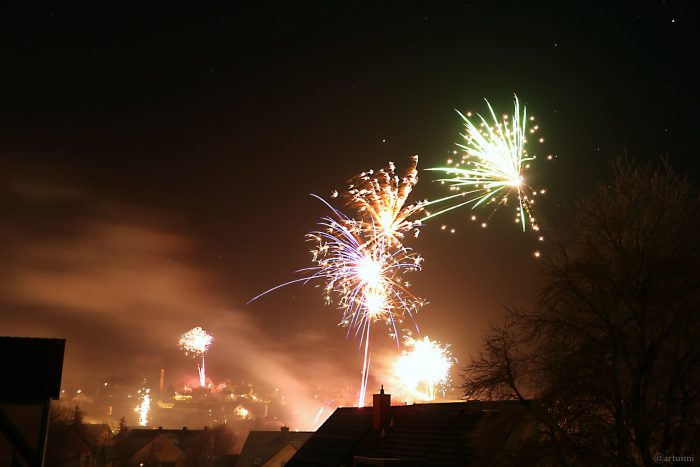 Feuerwerk in Eisingen am 1. Januar 2025