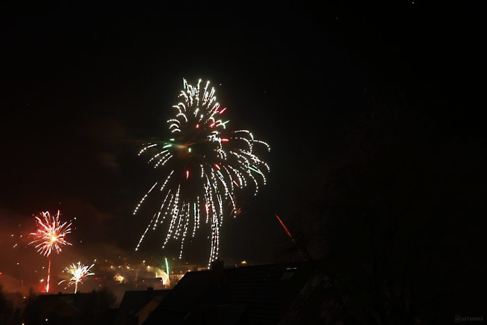 Feuerwerk in Eisingen am 1. Januar 2025