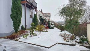 Unser Garten während des Eisregens am 5. Januar 2025
