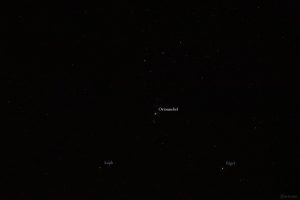 Teilansicht des Sternbildes Orion mit Stern Saiph und Rigel am 17. Februar 2025