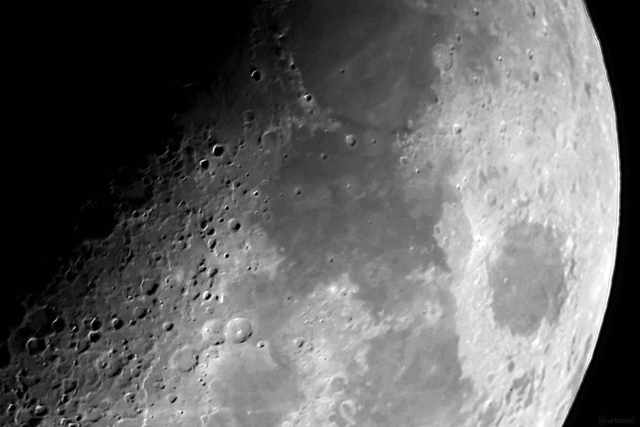 Teilaufnahme des zunehmenden Monds am 6. März 2025