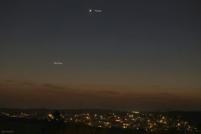 Merkur und Venus am 8. März 2025