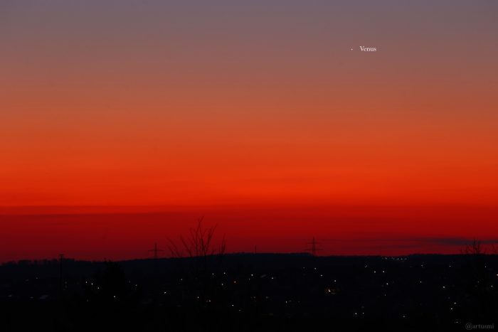 Planet Venus am 16. März 2025 am Westhimmel