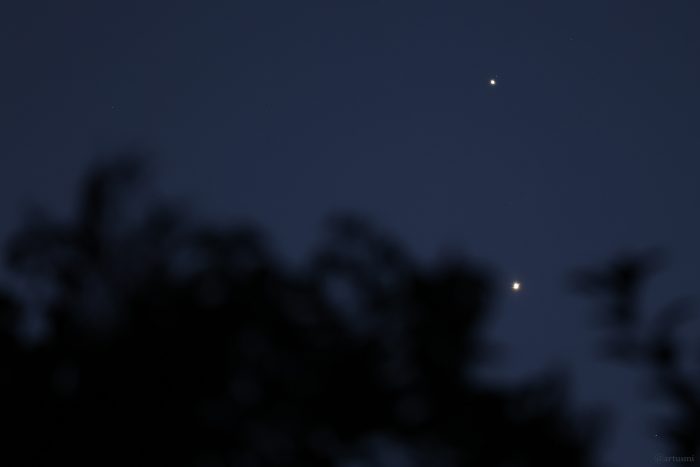 Jupiter und Venus am frühen Morgen des 13. August 2025 im Sternbild Zwillinge