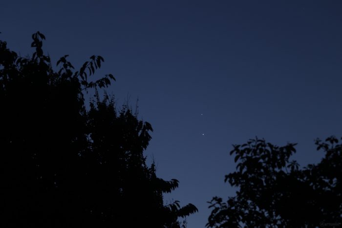Jupiter und Venus am frühen Morgen des 13. August 2025 im Sternbild Zwillinge