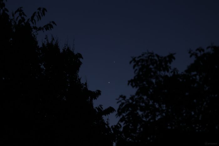 Jupiter und Venus am frühen Morgen des 14. August 2025 im Sternbild Zwillinge