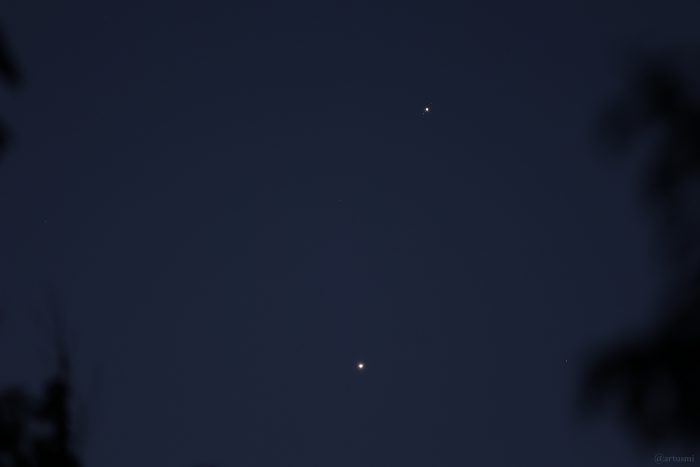 Jupiter und Venus am frühen Morgen des 14. August 2025 im Sternbild Zwillinge