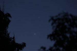 Jupiter und Venus am frühen Morgen des 14. August 2025 im Sternbild Zwillinge
