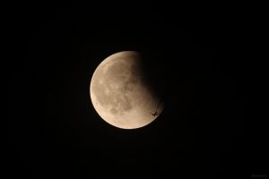 Mondfinsternis mit Flugzeug am 7. September 2025 um 21:41 Uhr