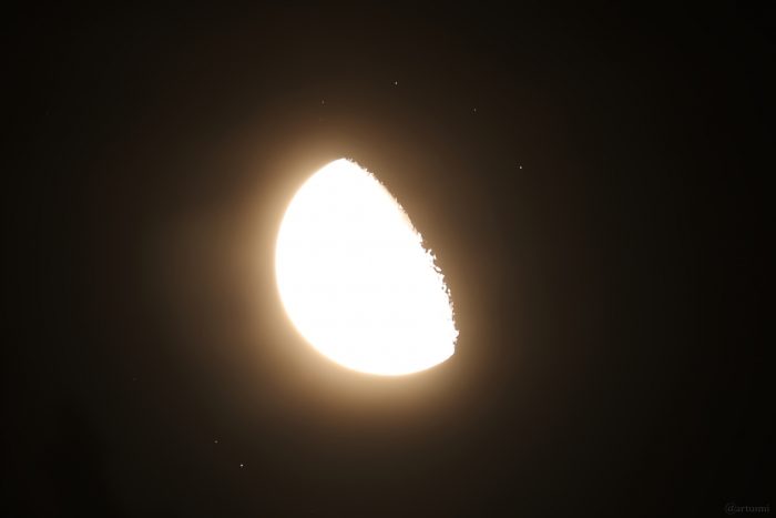Bedeckung der Plejaden am 12. September 2025 durch den zunehmenden Mond