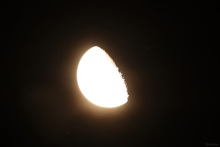 Bedeckung der Plejaden am 12. September 2025 durch den zunehmenden Mond