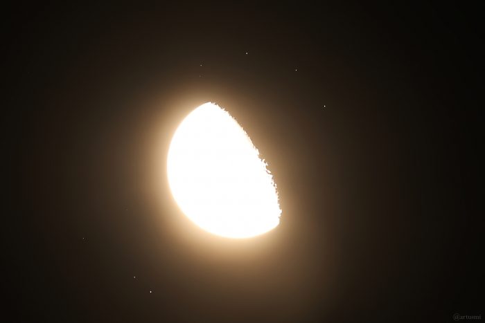 Bedeckung der Plejaden am 12. September 2025 durch den zunehmenden Mond