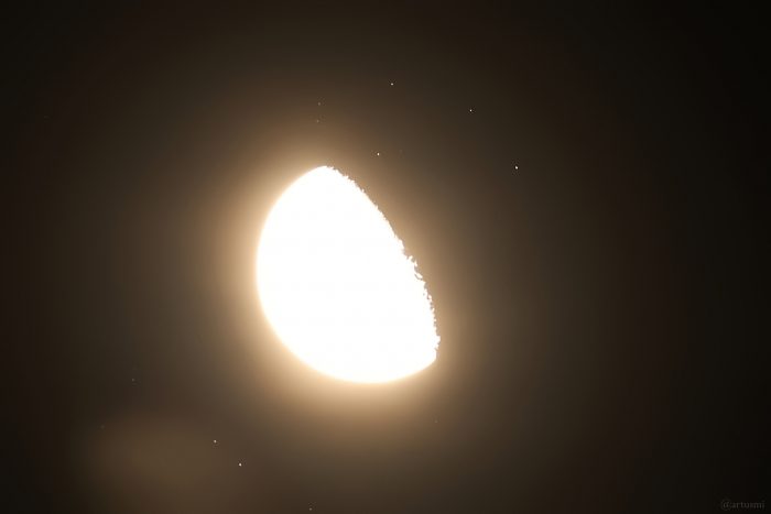 Bedeckung der Plejaden am 12. September 2025 durch den zunehmenden Mond