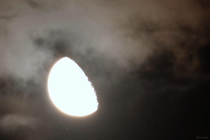 Bedeckung der Plejaden am 12. September 2025 durch den zunehmenden Mond