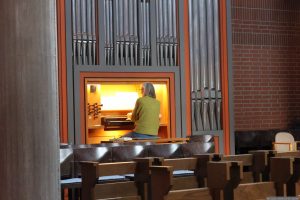 Orgel der evangelischen Kirche St. Michael auf dem Schwanberg bei Rödelsee am 1. Oktober 2025