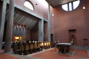 Innenansicht der evangelischen Kirche St. Michael auf dem Schwanberg bei Rödelsee am 1. Oktober 2025