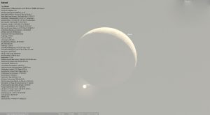 Venus und Mond am 14. September 2026, vier Minuten vor der Bedeckung des Planeten durch den Mond.